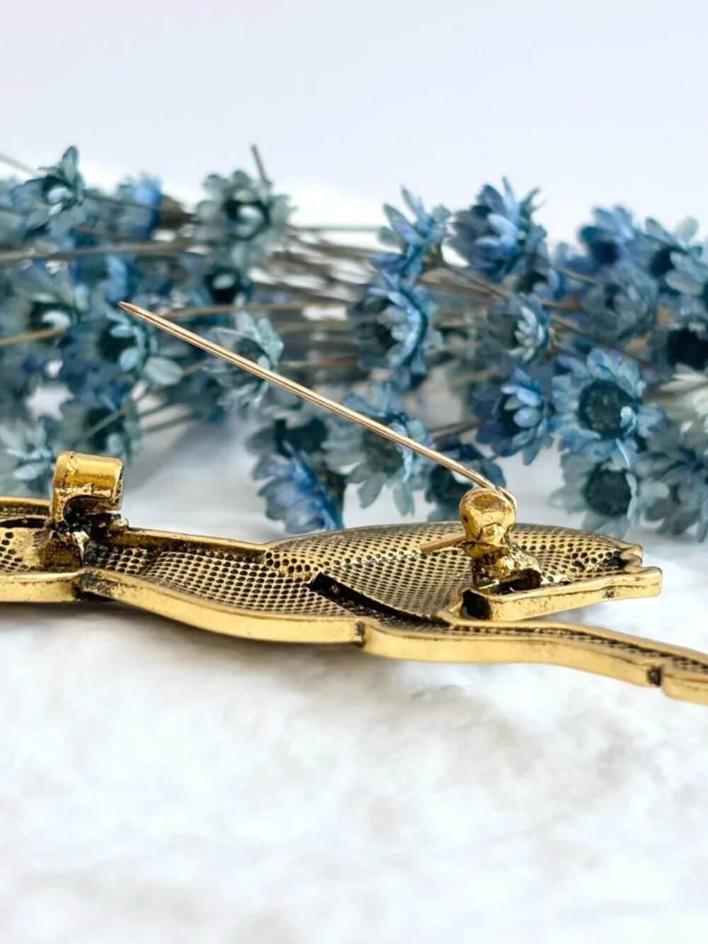 Leaping Horse Gold Toned Textured Beaded Vintage Inspired Brooch Pin